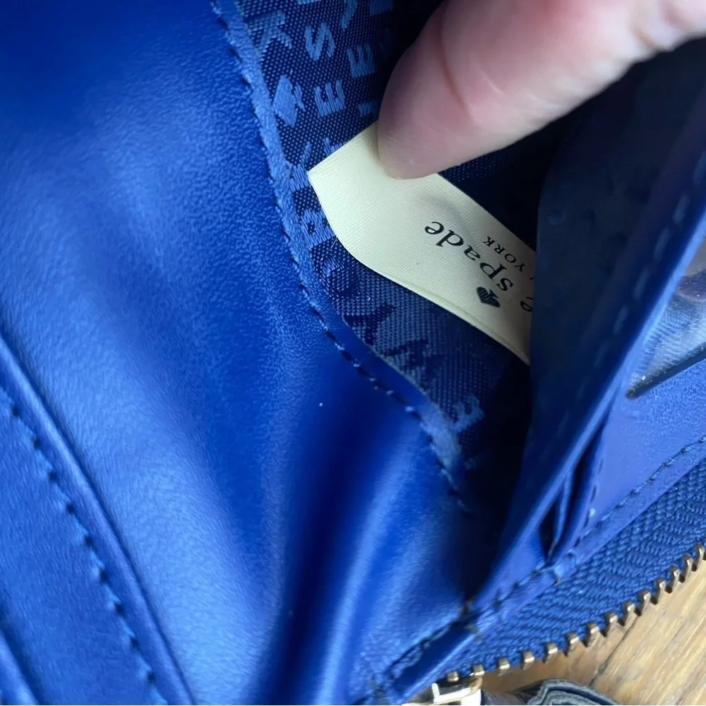Kate Spade New York Blue Leather Zip Around Wallet